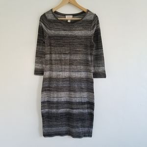 Loft Knit Pin Striped Sweater Midi Dress Small